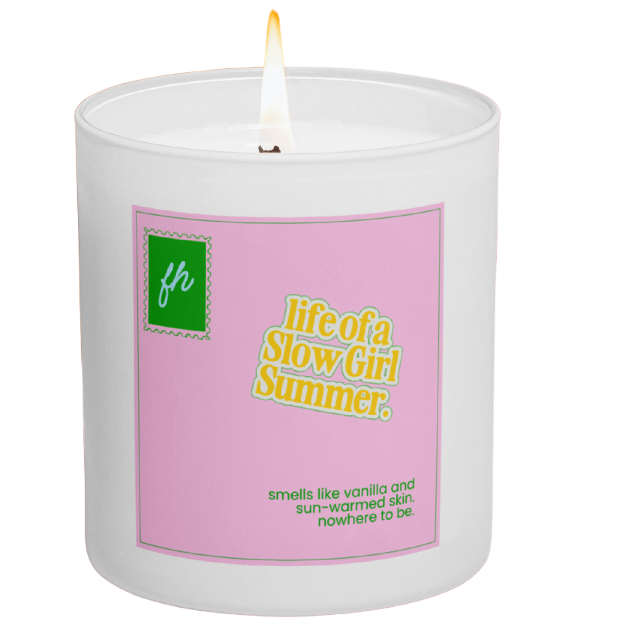 failed hobbies 'life of a slow girl summer' candle — vanilla and warm skin, hand-poured in austin