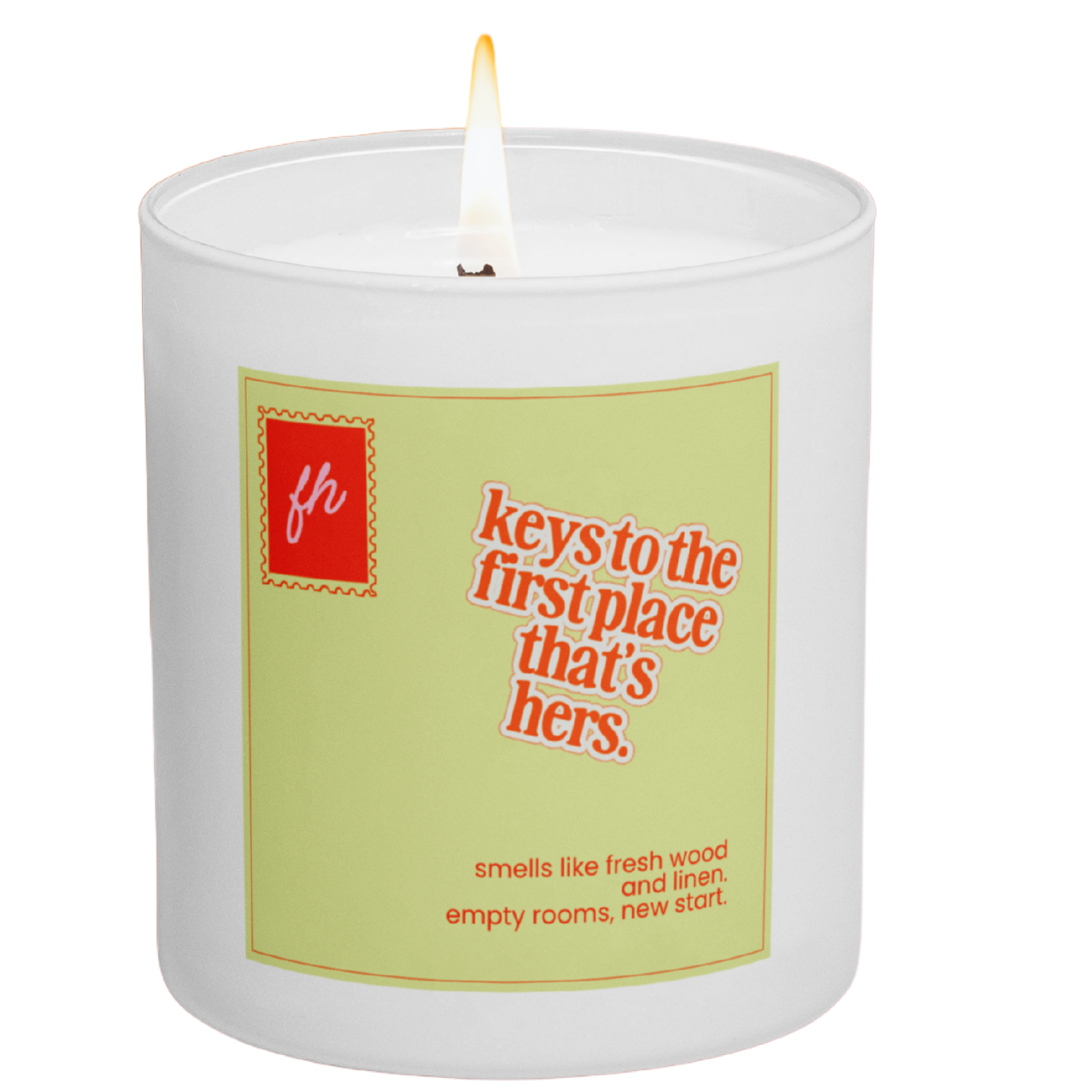 failed hobbies 'keys to the first place that's hers' candle — fresh wood and linen, hand-poured in austin
