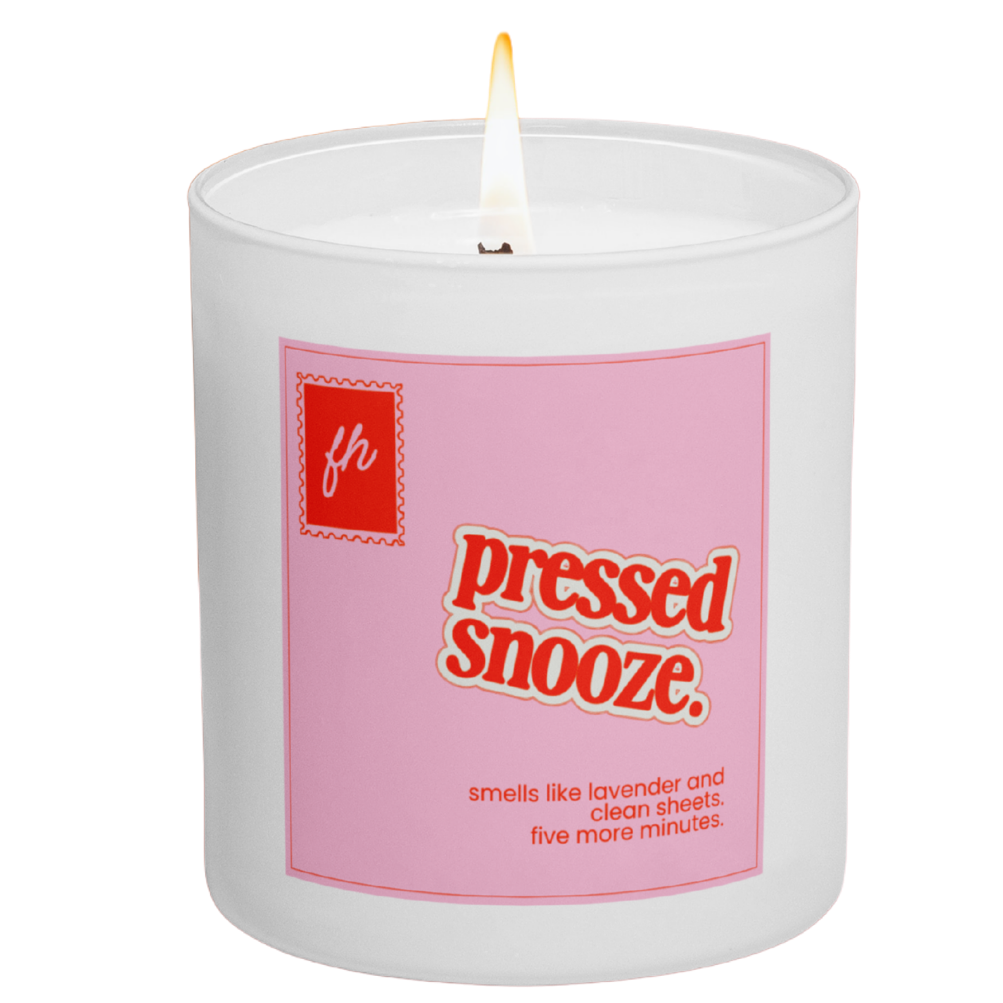 failed hobbies 'pressed snooze' candle — lavender and linen, hand-poured in austin