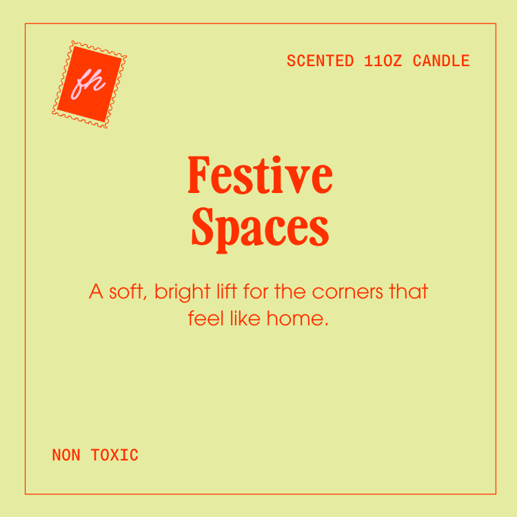 Festive Spaces Candle | 11oz Glass Scented Candle, Home Fragrance