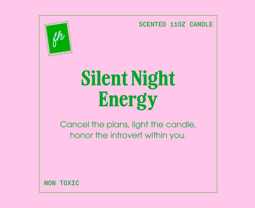 Silent Night Energy Candle | 11oz Glass Candle, Introvert Self-Care Scented