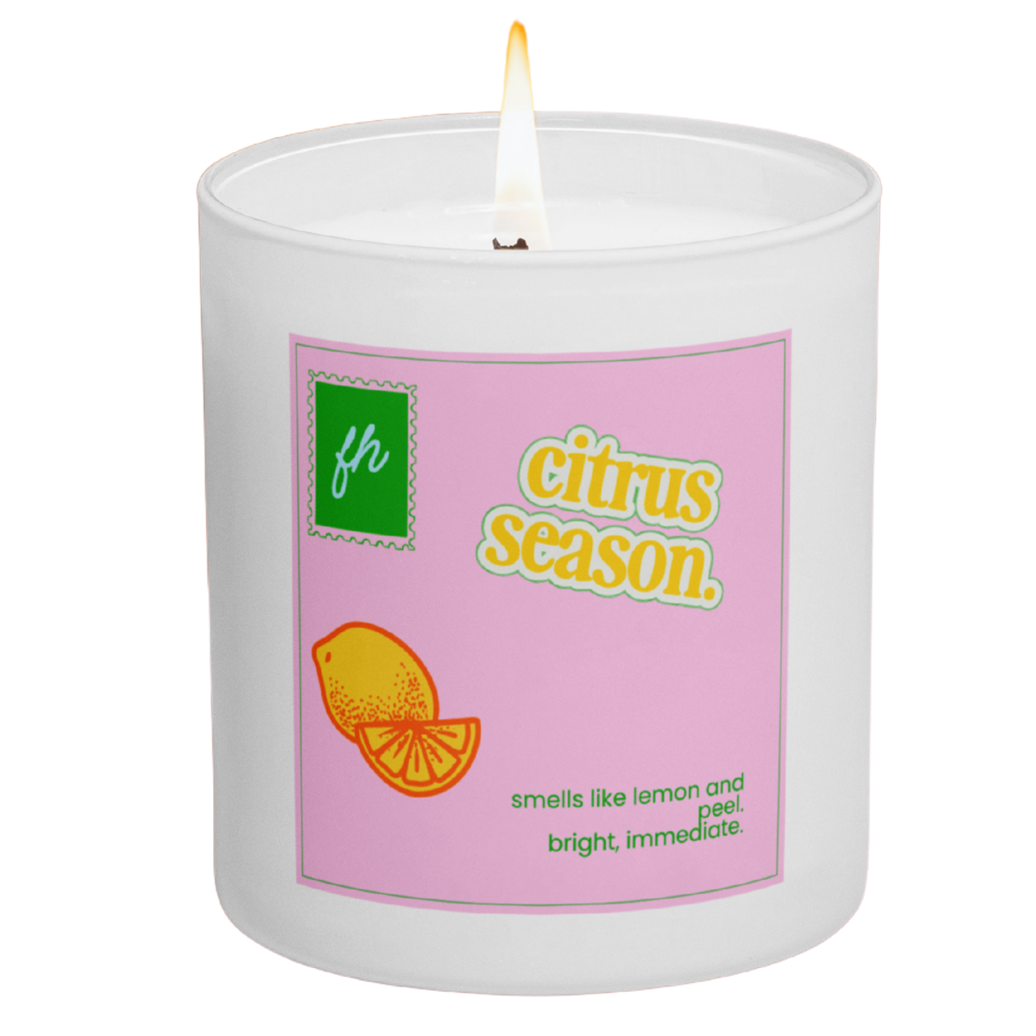 failed hobbies 'citrus season' candle — lemon and peel, hand-poured in austin
