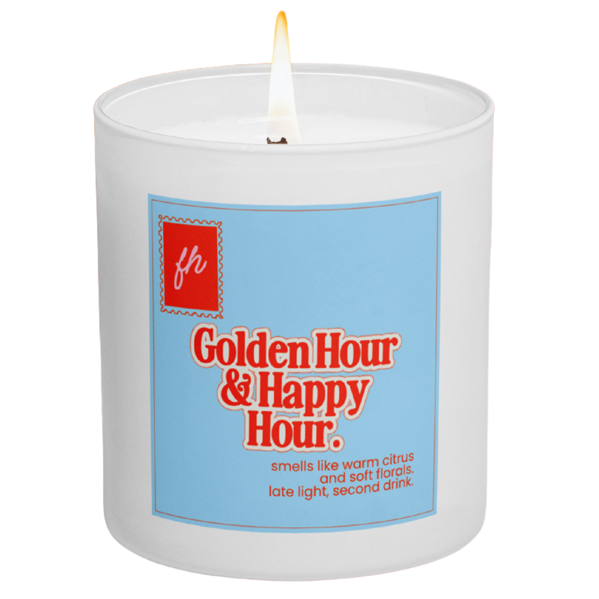 failed hobbies 'golden hour and happy hour' candle — warm citrus and soft florals, hand-poured in austin