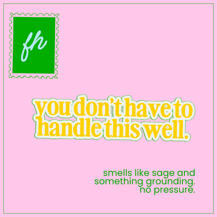 failed hobbies 'you don't have to handle this well' candle — lit, with flame