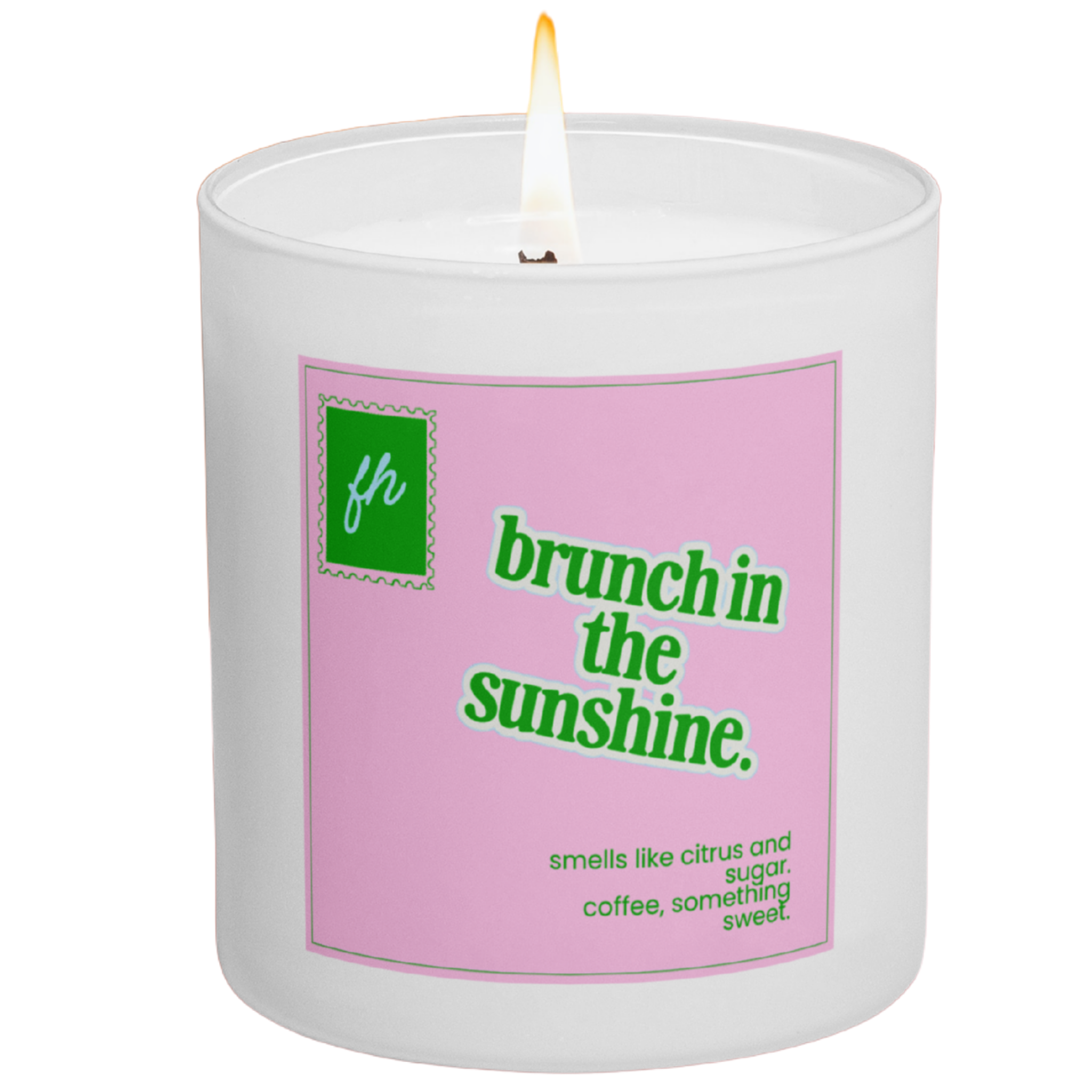 failed hobbies 'brunch in the sunshine' candle — citrus and sugar, hand-poured in austin