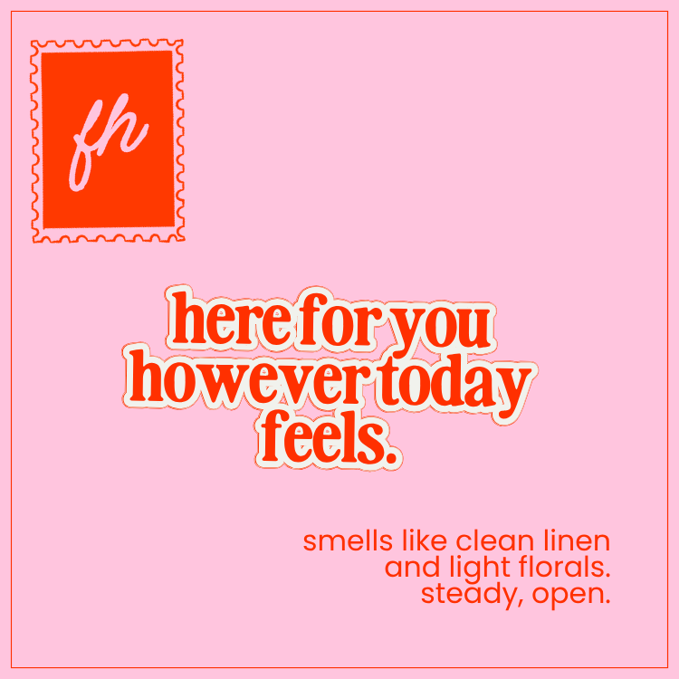 failed hobbies 'here for you however today feels' candle — lit, with flame