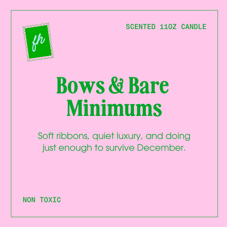 Bows & Bare Minimums Glass Candle | 11oz scented soy candle